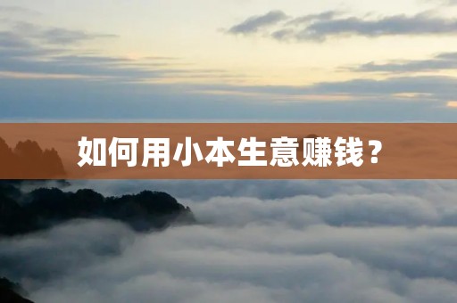 如何用小本生意赚钱?
