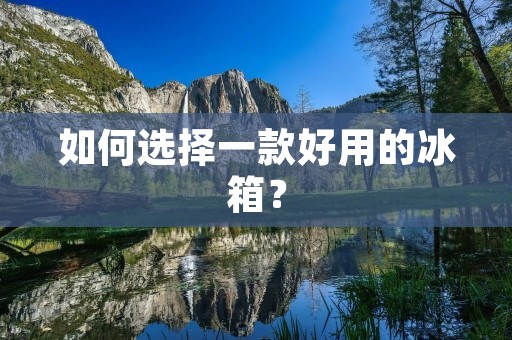 如何选择一款好用的冰箱?