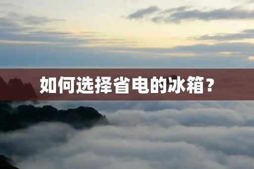 如何选择省电的冰箱? 如何选择省电的冰箱?