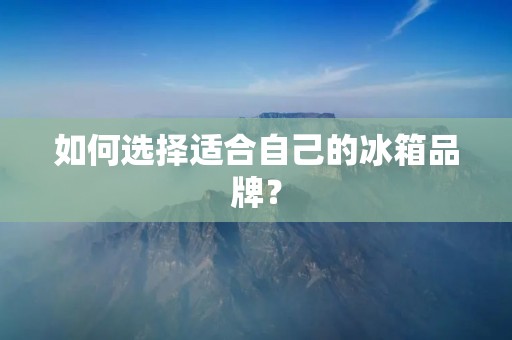 如何选择适合自己的冰箱品牌? 如何选择适合自己的冰箱品牌?