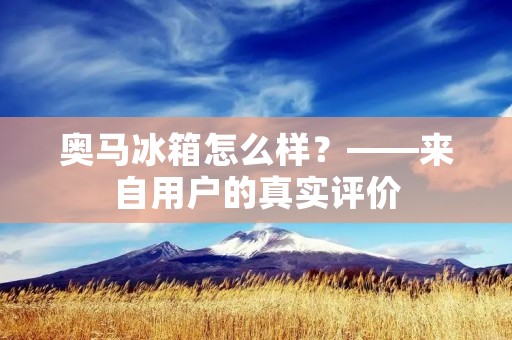 奥马冰箱怎么样？——来自用户的真实评价