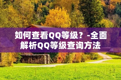 如何查看QQ等级？-全面解析QQ等级查询方法