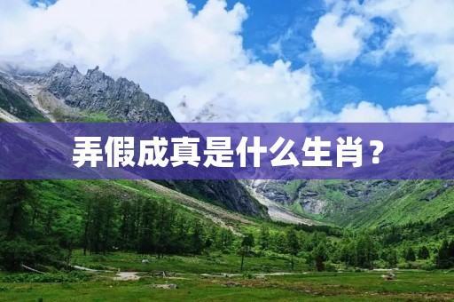 弄假成真是什么生肖?