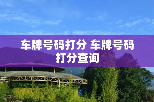 车牌号码打分 车牌号码打分查询
