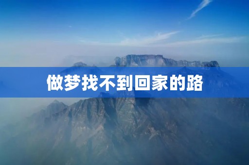 做梦找不到回家的路