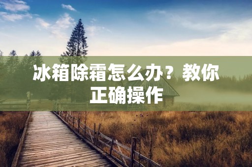 冰箱除霜怎么办？教你正确操作