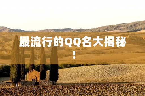 最流行的QQ名大揭秘!