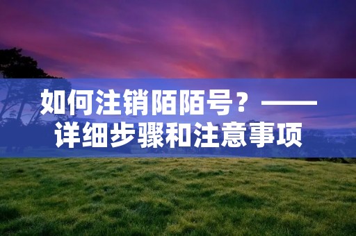 如何注销陌陌号?——详细步骤和注意事项 如何注销陌陌号?——详细步骤和注意事项