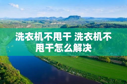 洗衣机不甩干 洗衣机不甩干怎么解决