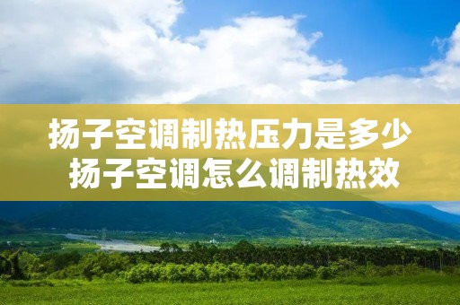 扬子空调制热压力是多少 扬子空调怎么调制热效果最好