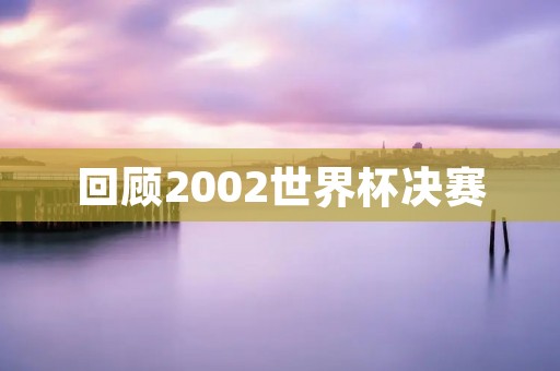 回顾2002世界杯决赛：巴西夺冠意大利屈居亚军
