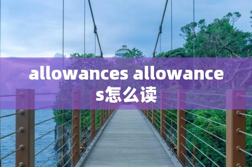 allowances allowances怎么读