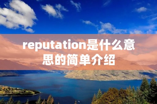 reputation是什么意思的简单介绍 reputation是什么意思的简单介绍