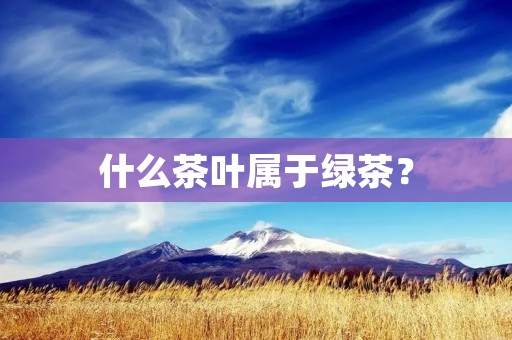 什么茶叶属于绿茶？
