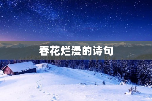 春花烂漫的诗句