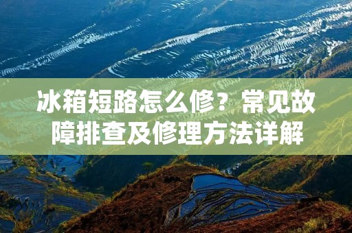 冰箱短路怎么修？常见故障排查及修理方法详解