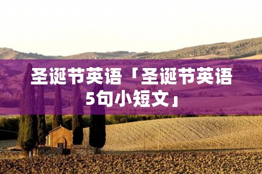 圣诞节英语「圣诞节英语5句小短文」 圣诞节英语「圣诞节英语5句小短文」