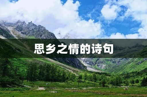 思乡之情的诗句
