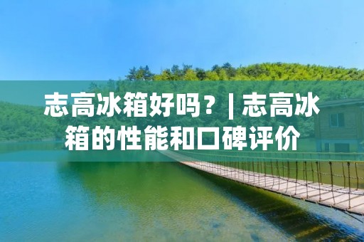志高冰箱好吗？| 志高冰箱的性能和口碑评价