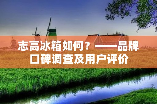 志高冰箱如何？——品牌口碑调查及用户评价