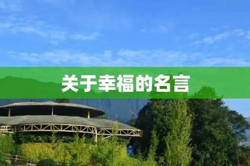 关于幸福的名言