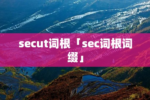 secut词根「sec词根词缀」 secut词根「sec词根词缀」