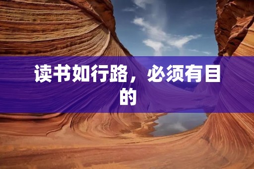 读书如行路,必须有目的