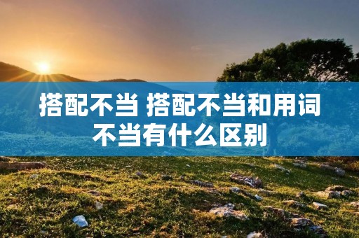 搭配不当 搭配不当和用词不当有什么区别