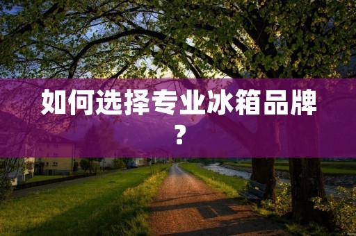 如何选择专业冰箱品牌? 如何选择专业冰箱品牌?