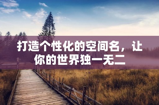 打造个性化的空间名,让你的世界独一无二