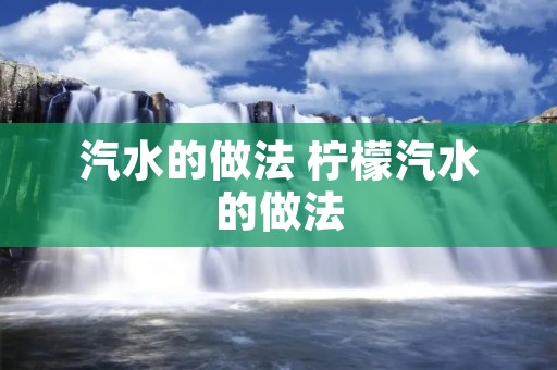 汽水的做法 柠檬汽水的做法