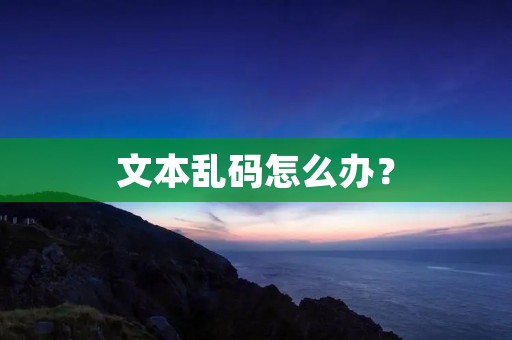 文本乱码怎么办? 文本乱码怎么办?