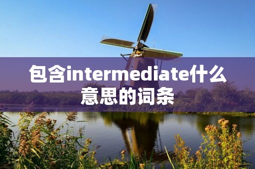 包含intermediate什么意思的词条 包含intermediate什么意思的词条