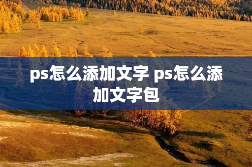 ps怎么添加文字 ps怎么添加文字包
