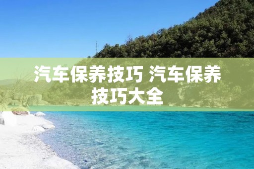 汽车保养技巧 汽车保养技巧大全