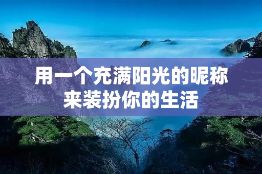 用一个充满阳光的昵称来装扮你的生活
