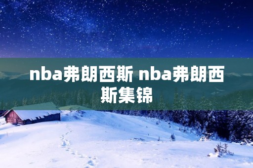 nba弗朗西斯 nba弗朗西斯集锦