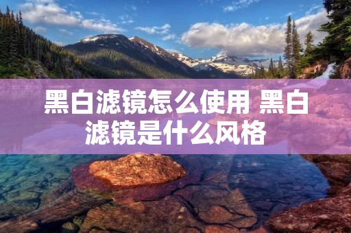 黑白滤镜怎么使用 黑白滤镜是什么风格