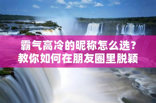 霸气高冷的昵称怎么选?教你如何在朋友圈里脱颖而出!