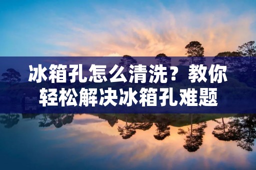 冰箱孔怎么清洗？教你轻松解决冰箱孔难题
