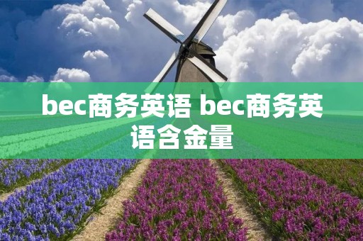 bec商务英语 bec商务英语含金量