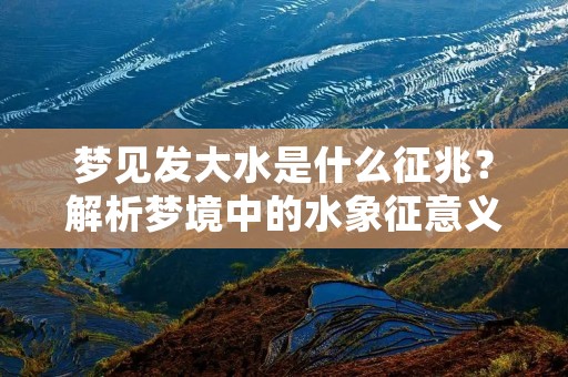 梦见发大水是什么征兆？解析梦境中的水象征意义