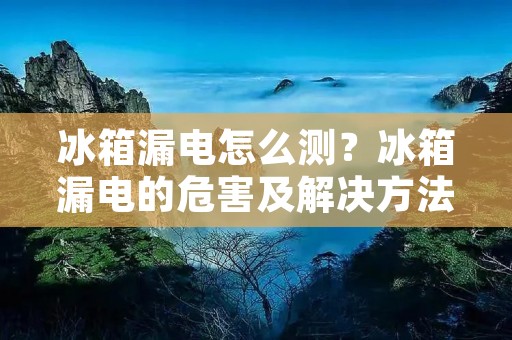 冰箱漏电怎么测？冰箱漏电的危害及解决方法