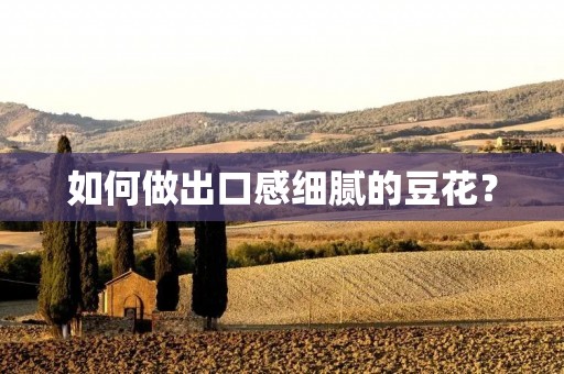 如何做出口感细腻的豆花? 如何做出口感细腻的豆花?