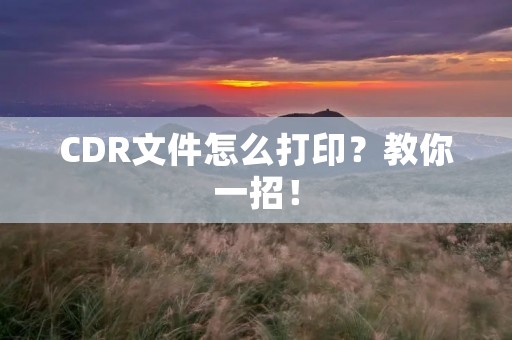 CDR文件怎么打印?教你一招! CDR文件怎么打印?教你一招!