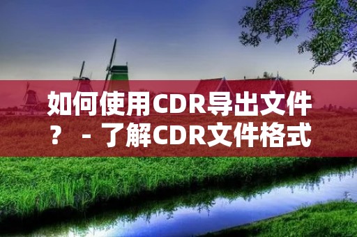 如何使用CDR导出文件? - 了解CDR文件格式的导出方法 如何使用CDR导出文件? - 了解CDR文件格式的导出方法