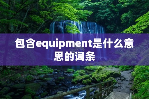 包含equipment是什么意思的词条