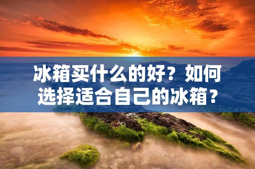 冰箱买什么的好?如何选择适合自己的冰箱? 冰箱买什么的好?如何选择适合自己的冰箱?