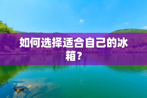 如何选择适合自己的冰箱? 如何选择适合自己的冰箱?