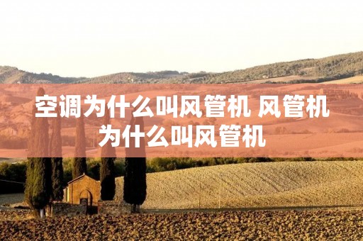 空调为什么叫风管机 风管机为什么叫风管机